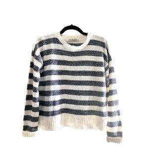 Striped Knit Crew Neck Sweater